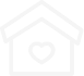 cartoon outline image of a house with a heart in the middle